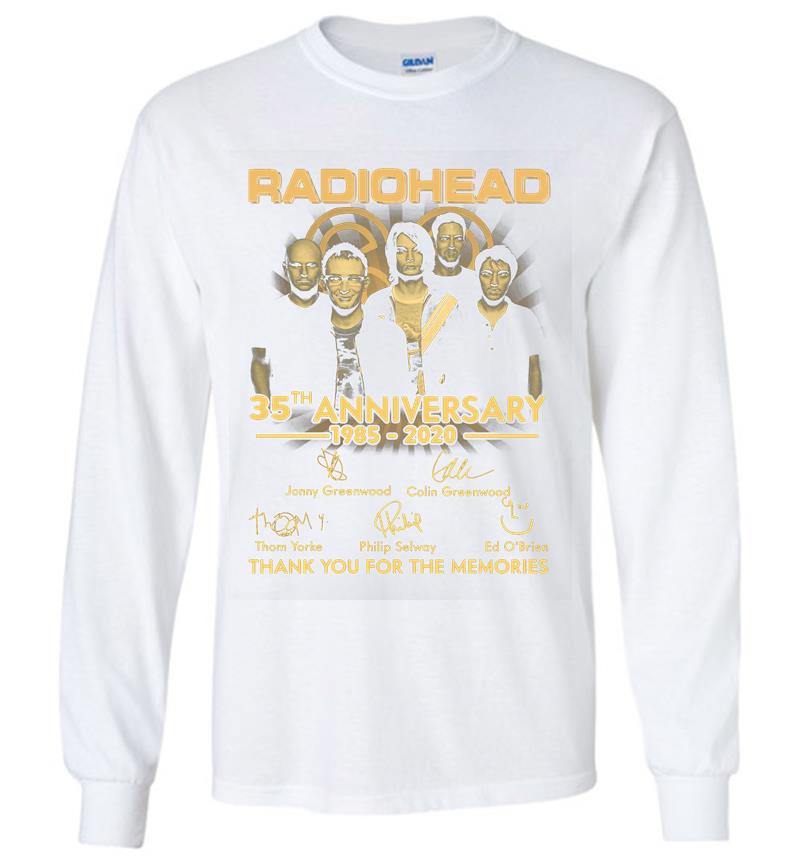 Inktee Store - Radiohead Band 35Th Anniversary 1985-2020 Signature Long Sleeve T-Shirt Image