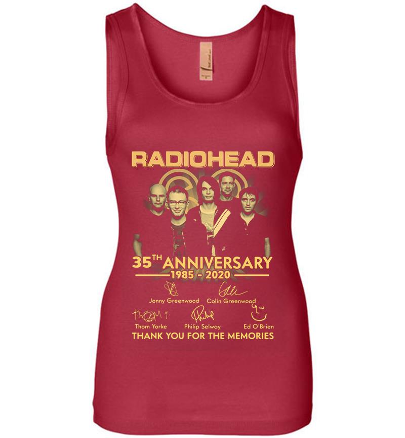 Inktee Store - Radiohead Band 35Th Anniversary 1985-2020 Signature Womens Jersey Tank Top Image