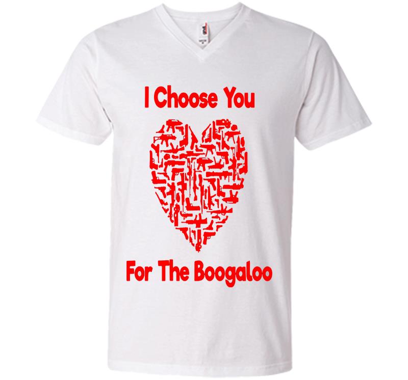 Inktee Store - Red Heart I Choose You For The Boogaloo V-Neck T-Shirt Image
