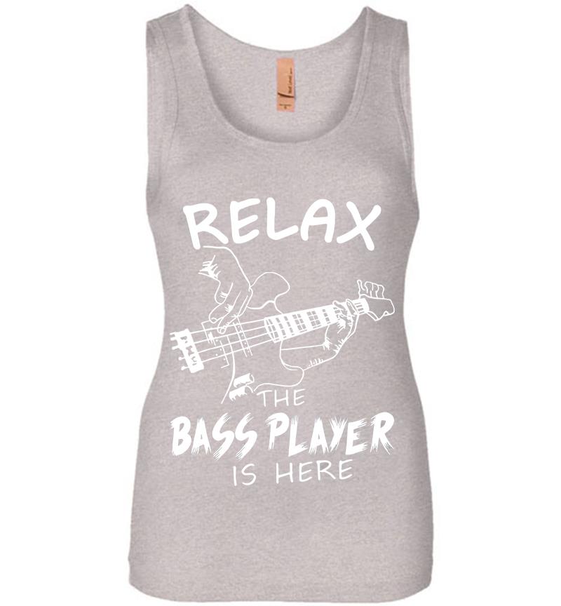 Inktee Store - Relax Guitar The Bass Player Is Here Womens Jersey Tank Top Image