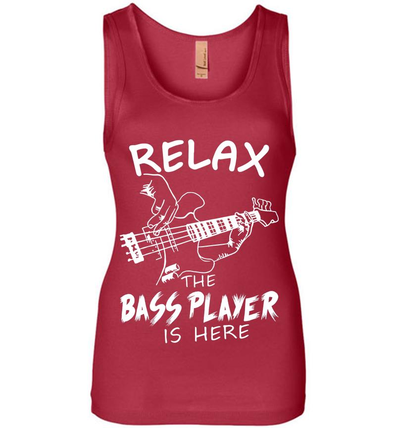 Inktee Store - Relax Guitar The Bass Player Is Here Womens Jersey Tank Top Image