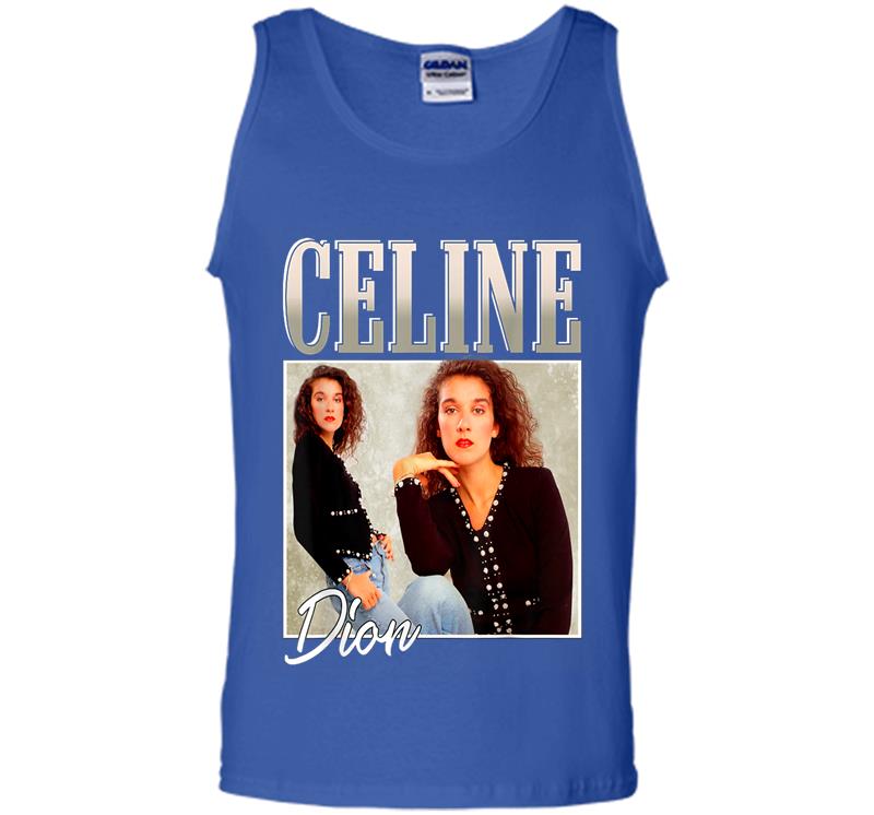 Inktee Store - Retro Celine Dion Legends Live Forever Funny Musician Mens Tank Top Image