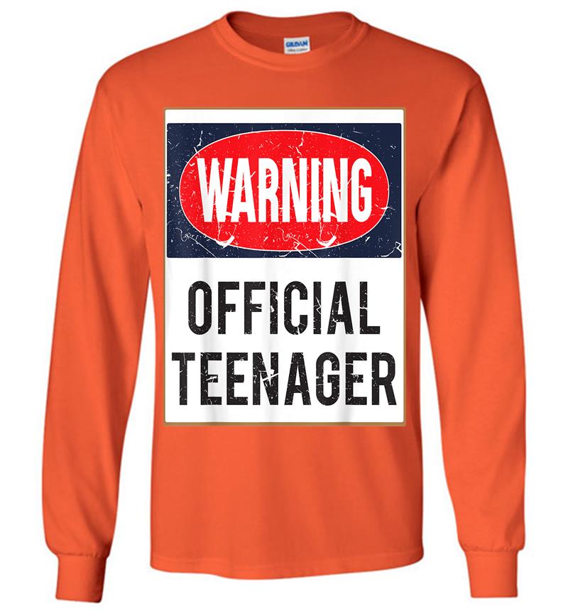 Inktee Store - Retro Official Nager 13Th Birthday Funny Warning Long Sleeve T-Shirt Image
