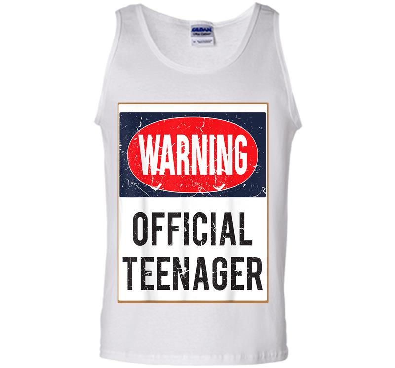 Inktee Store - Retro Official Nager 13Th Birthday Funny Warning Mens Tank Top Image
