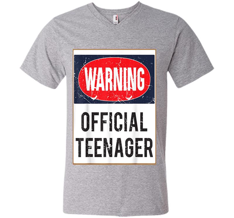 Inktee Store - Retro Official Nager 13Th Birthday Funny Warning V-Neck T-Shirt Image