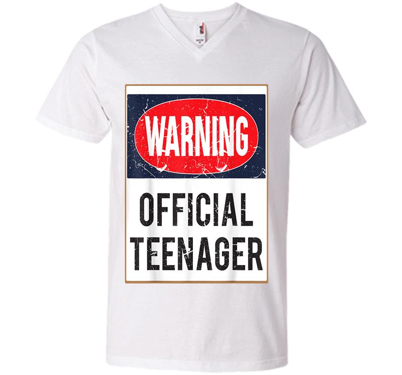 Inktee Store - Retro Official Nager 13Th Birthday Funny Warning V-Neck T-Shirt Image