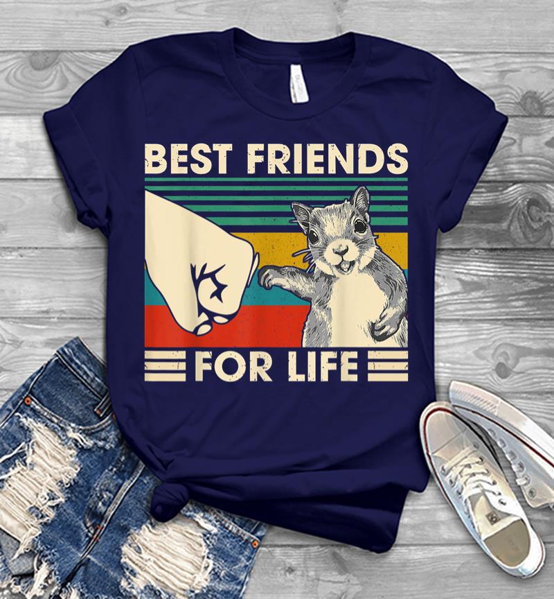 Inktee Store - Retro Vintage Squirrel Best Friend For Life Fist Bump Men T-Shirt Image