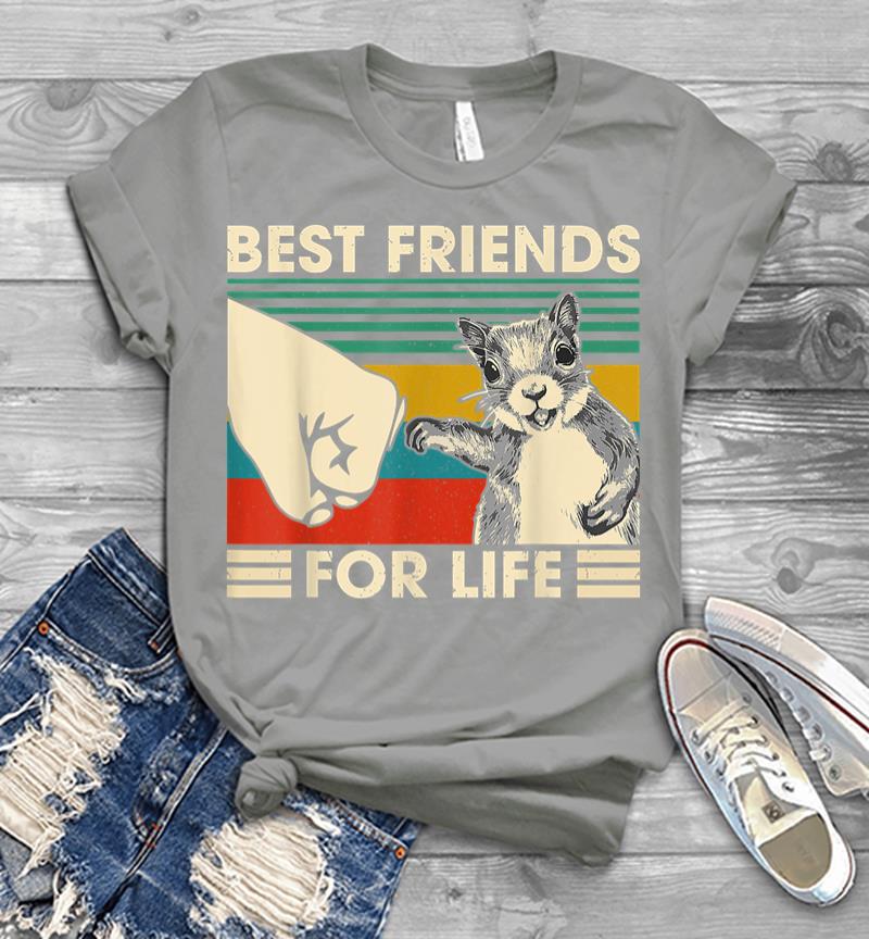 Inktee Store - Retro Vintage Squirrel Best Friend For Life Fist Bump Men T-Shirt Image