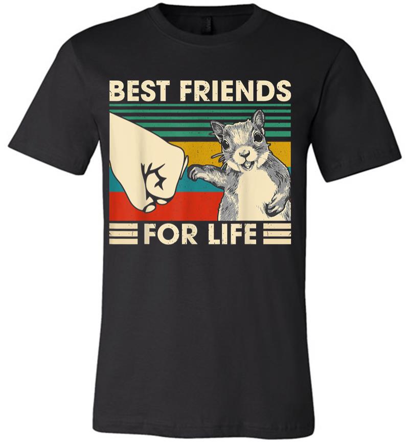 Retro Vintage Squirrel Best Friend For Life Fist Bump Premium T-Shirt