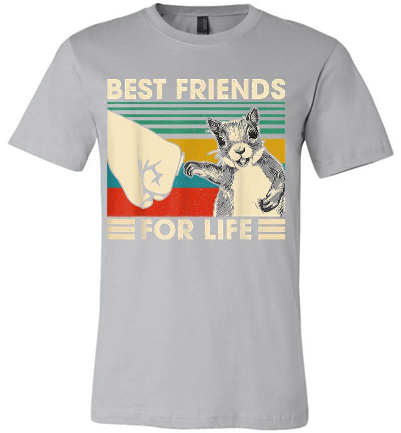 Inktee Store - Retro Vintage Squirrel Best Friend For Life Fist Bump Premium T-Shirt Image