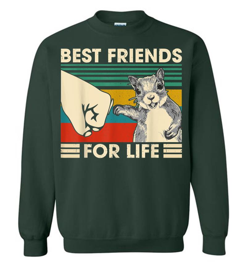 Inktee Store - Retro Vintage Squirrel Best Friend For Life Fist Bump Sweatshirt Image