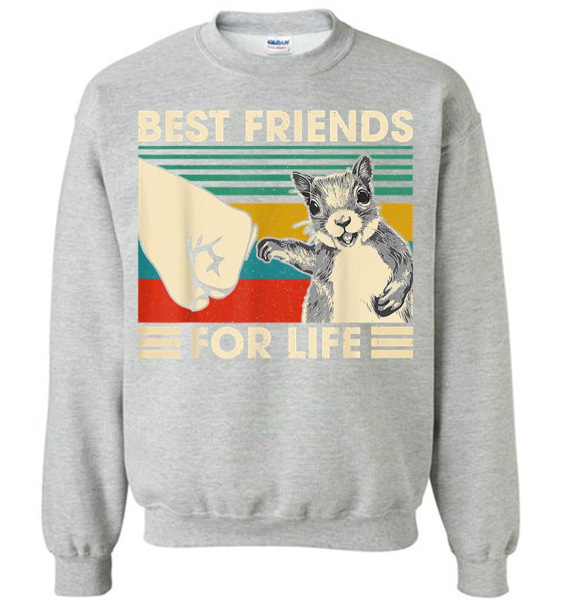 Inktee Store - Retro Vintage Squirrel Best Friend For Life Fist Bump Sweatshirt Image