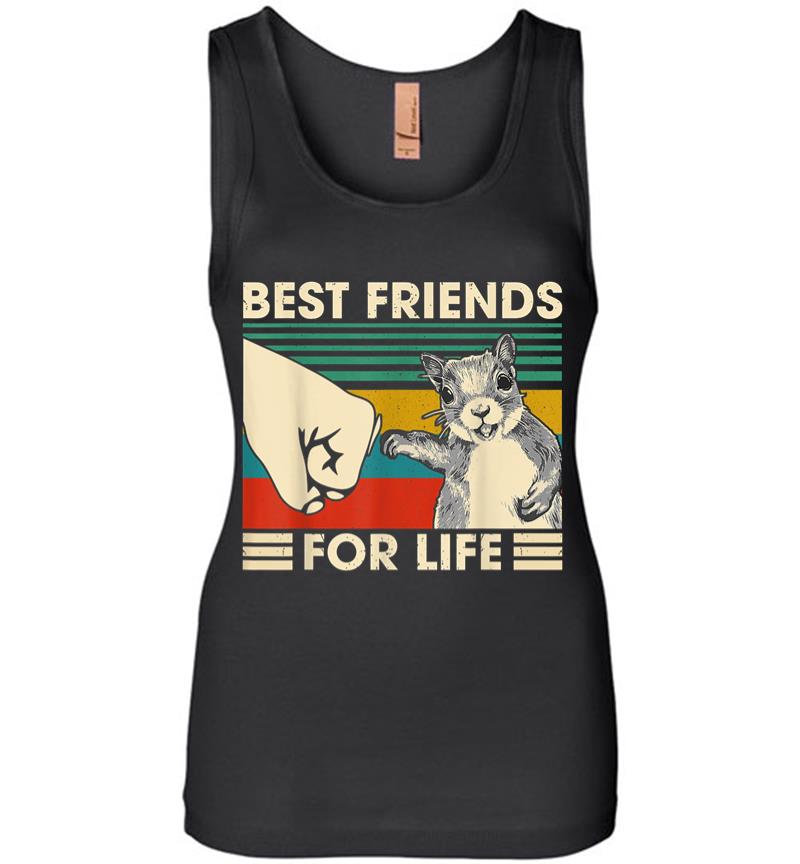 Retro Vintage Squirrel Best Friend For Life Fist Bump Women Jersey Tank Top