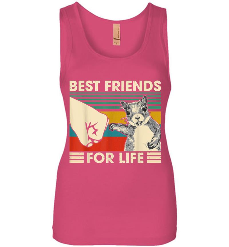 Inktee Store - Retro Vintage Squirrel Best Friend For Life Fist Bump Women Jersey Tank Top Image