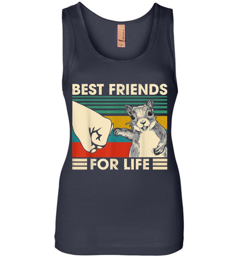 Inktee Store - Retro Vintage Squirrel Best Friend For Life Fist Bump Women Jersey Tank Top Image