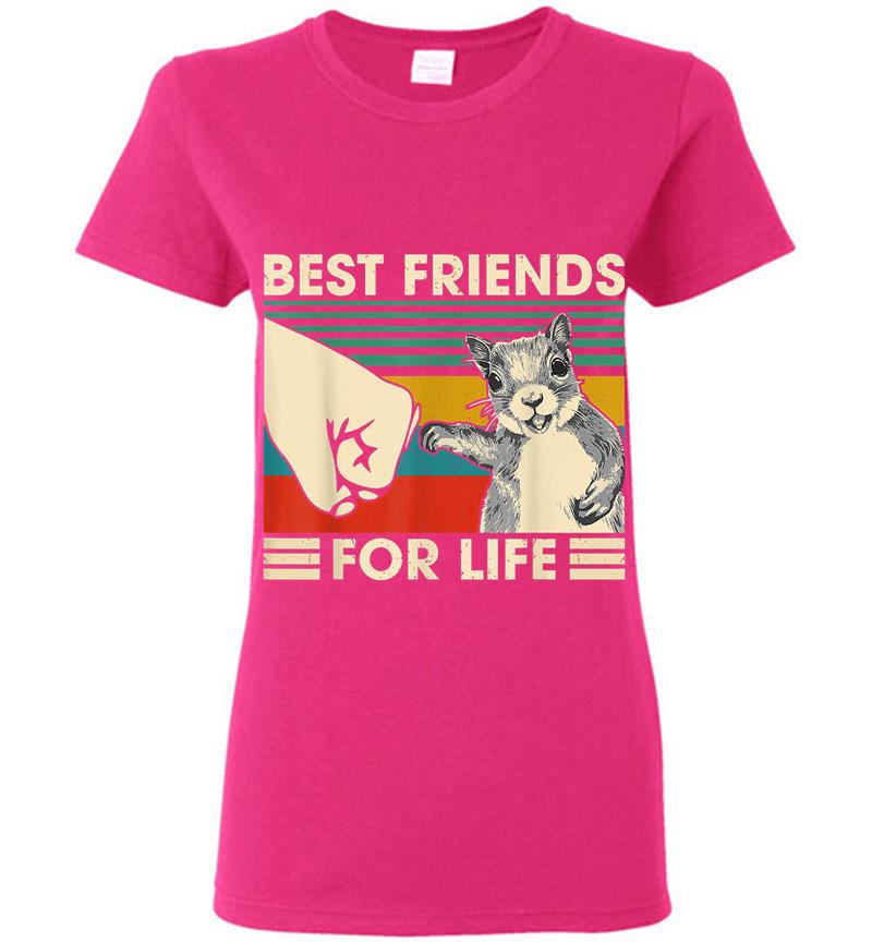 Inktee Store - Retro Vintage Squirrel Best Friend For Life Fist Bump Women T-Shirt Image