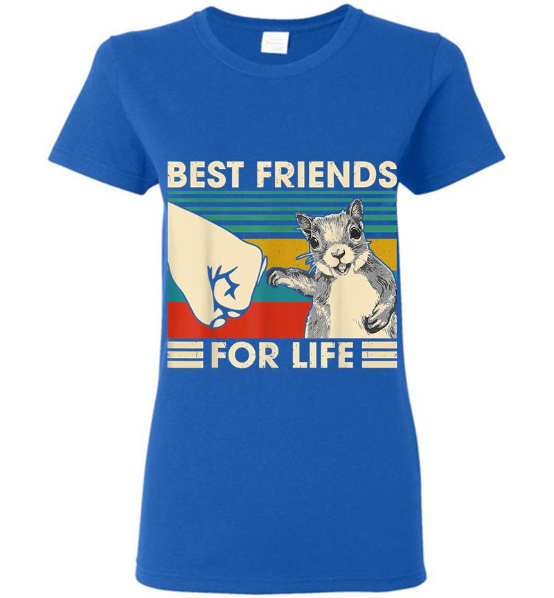 Inktee Store - Retro Vintage Squirrel Best Friend For Life Fist Bump Women T-Shirt Image