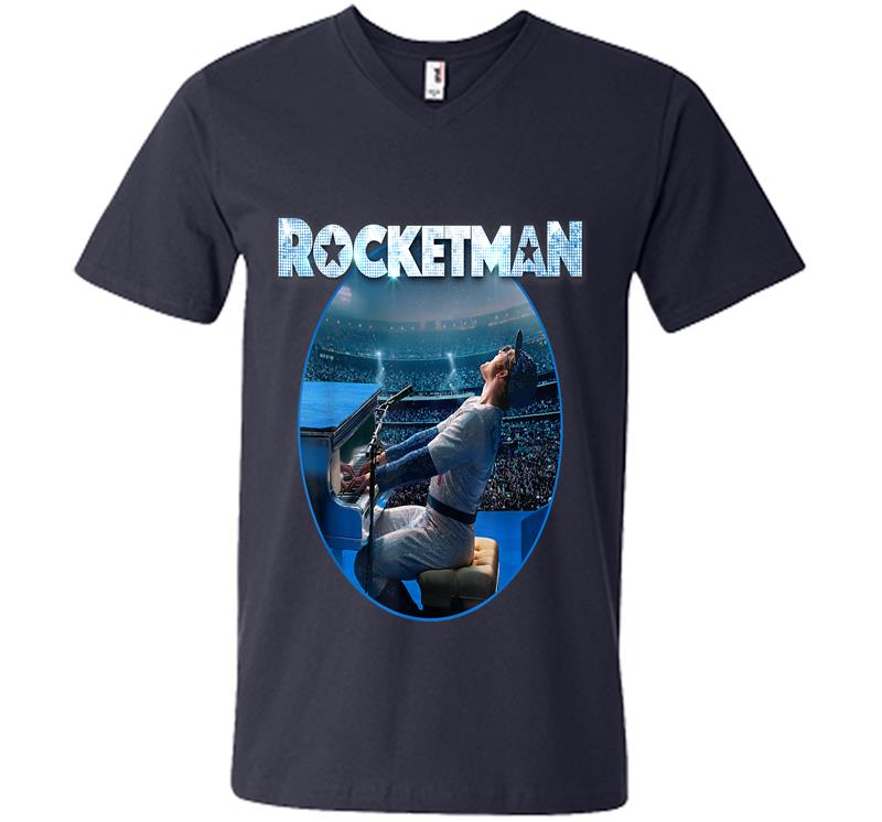 Inktee Store - Rocketman Official Elton John Piano Image V-Neck T-Shirt Image