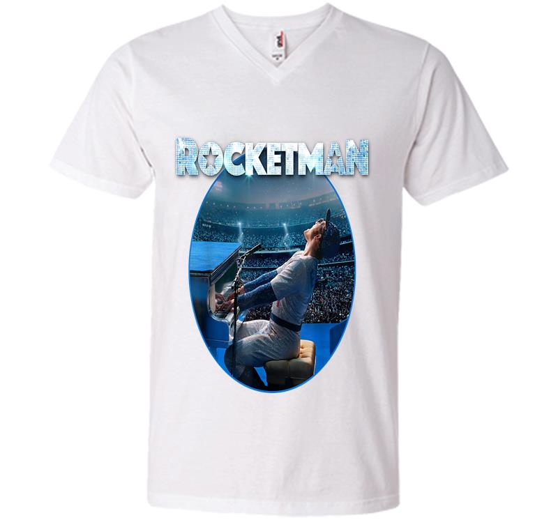 Inktee Store - Rocketman Official Elton John Piano Image V-Neck T-Shirt Image