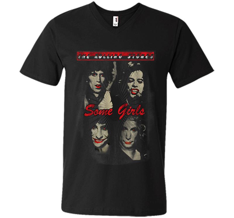 Rolling Stones Official Red Lipstick Some Girls V-Neck T-Shirt