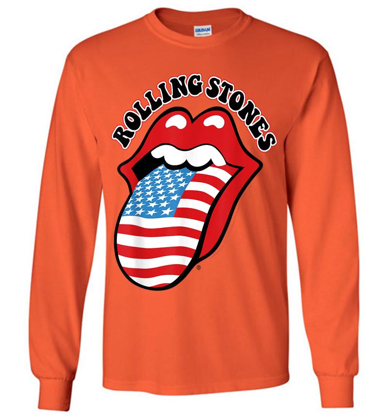Inktee Store - Rolling Stones Official Vintage Us Tongue Long Sleeve T-Shirt Image