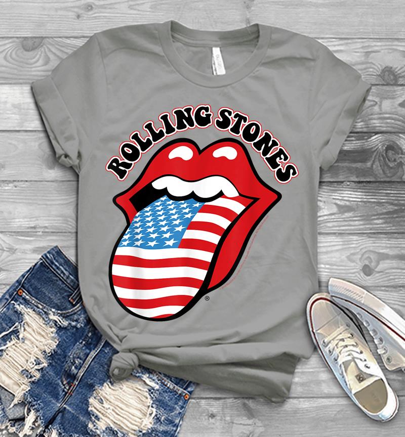 Inktee Store - Rolling Stones Official Vintage Us Tongue Mens T-Shirt Image