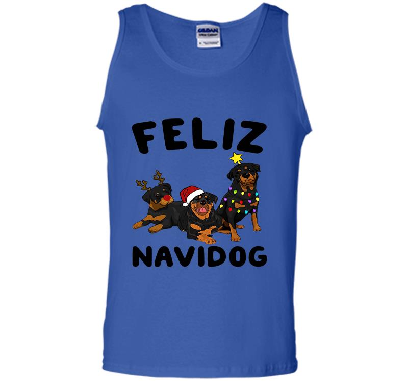 Inktee Store - Rottweiler Feliz Navidog Christmas Mens Tank Top Image