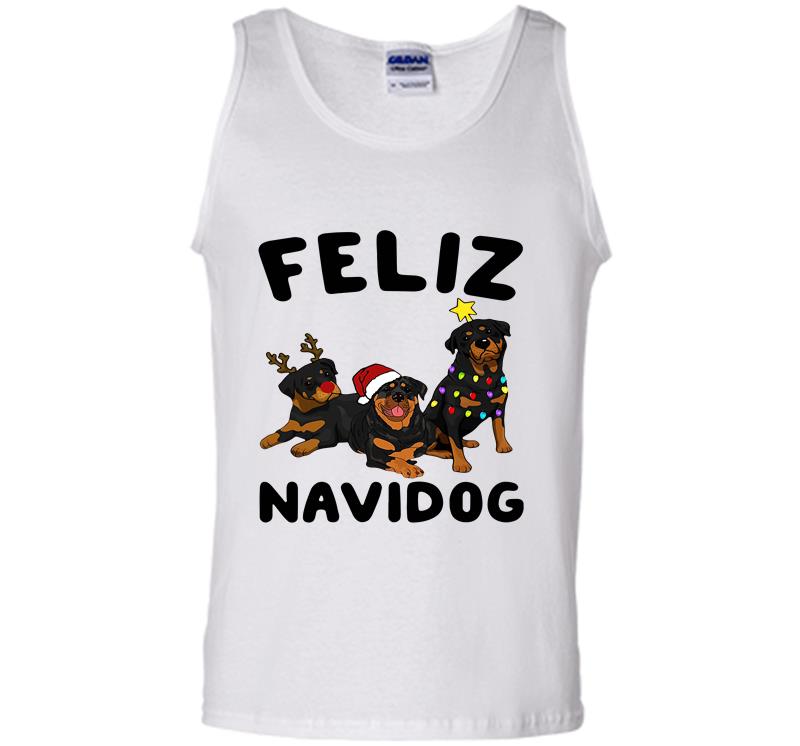 Inktee Store - Rottweiler Feliz Navidog Christmas Mens Tank Top Image