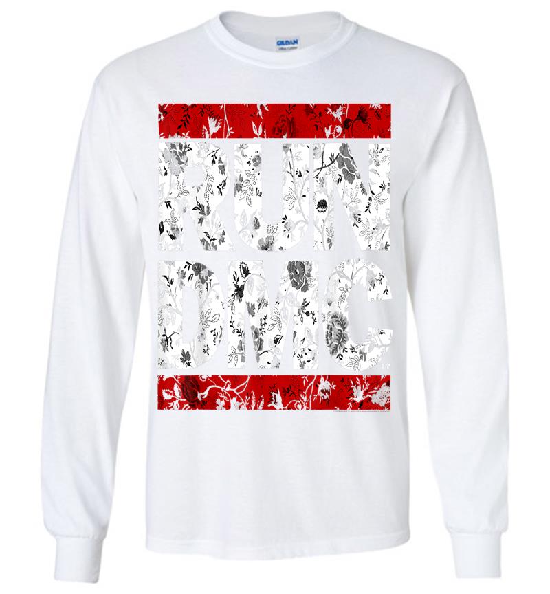 Inktee Store - Run Dmc Official Floral Red Logo Long Sleeve T-Shirt Image