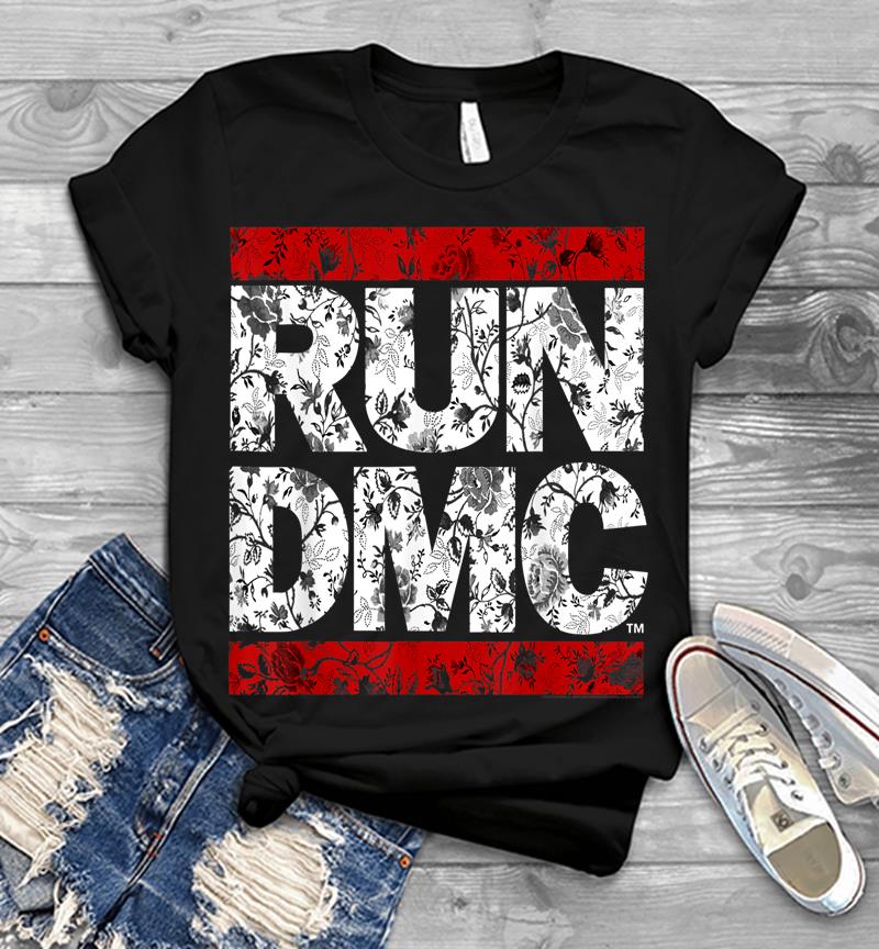 Run Dmc Official Floral Red Logo Mens T-shirt