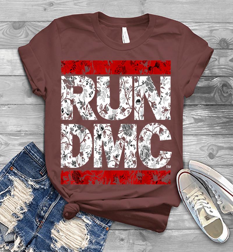 Inktee Store - Run Dmc Official Floral Red Logo Mens T-Shirt Image
