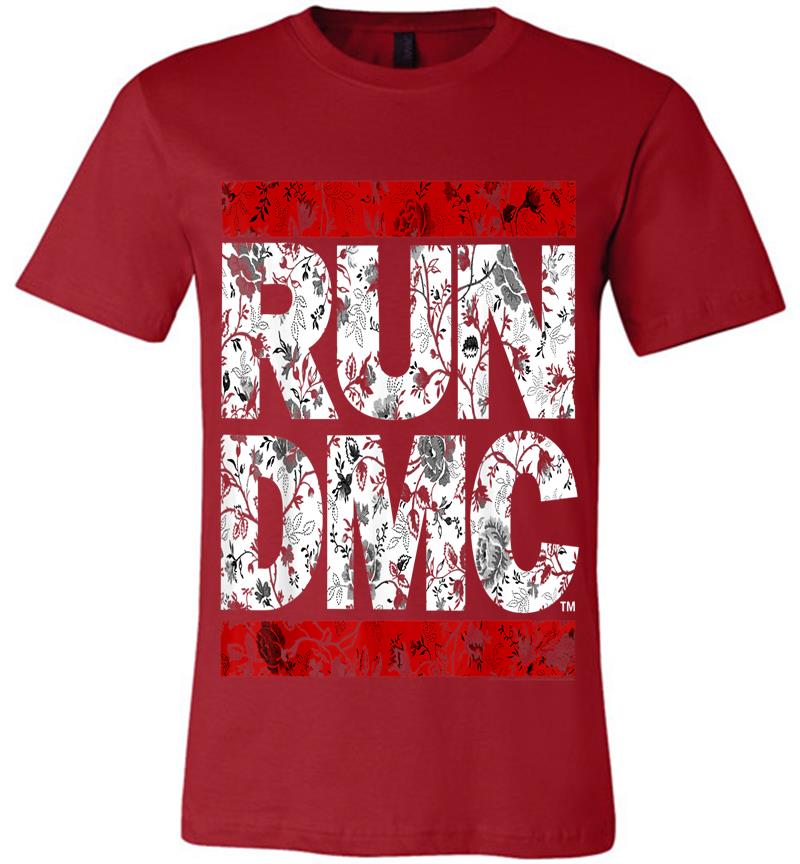 Inktee Store - Run Dmc Official Floral Red Logo Premium T-Shirt Image