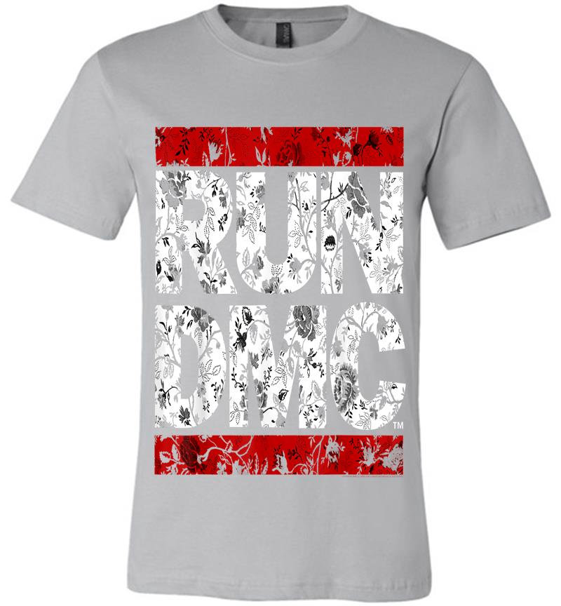 Inktee Store - Run Dmc Official Floral Red Logo Premium T-Shirt Image