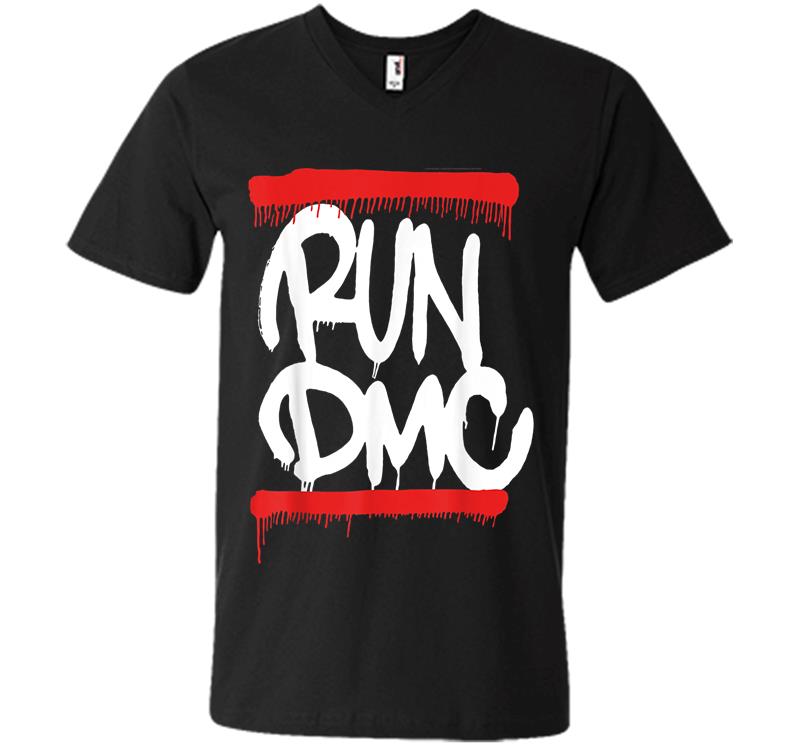 Run Dmc Official Graffiti Logo V-neck T-shirt