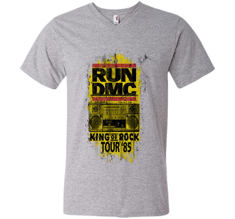 Inktee Store - Run Dmc Official King Of Rock Tour '85 V-Neck T-Shirt Image