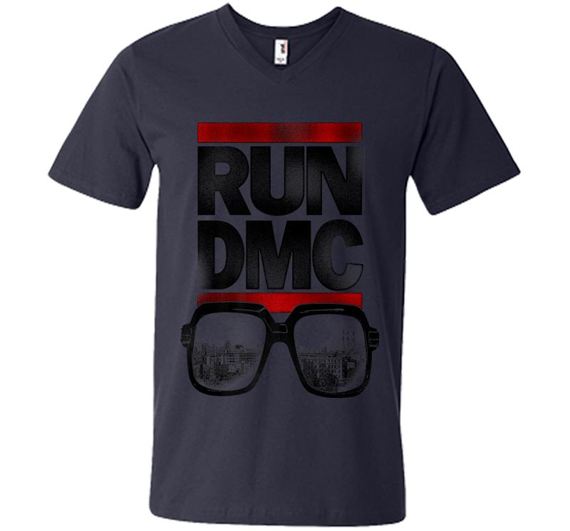 Inktee Store - Run Dmc Official Nyc Glasses Premium V-Neck T-Shirt Image