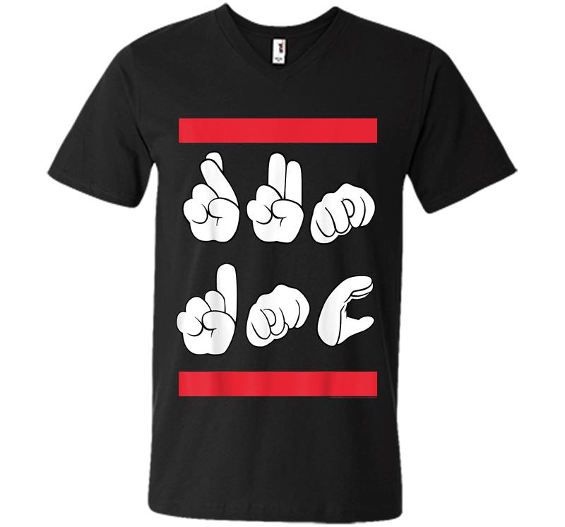 Run Dmc Official Sign Language V-Neck T-Shirt