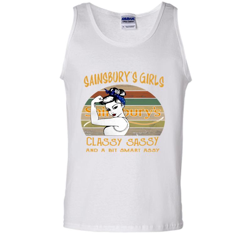 Inktee Store - Sainsbury’s Girls Classy Sassy And A Bit Smart Assy Vintage Mens Tank Top Image
