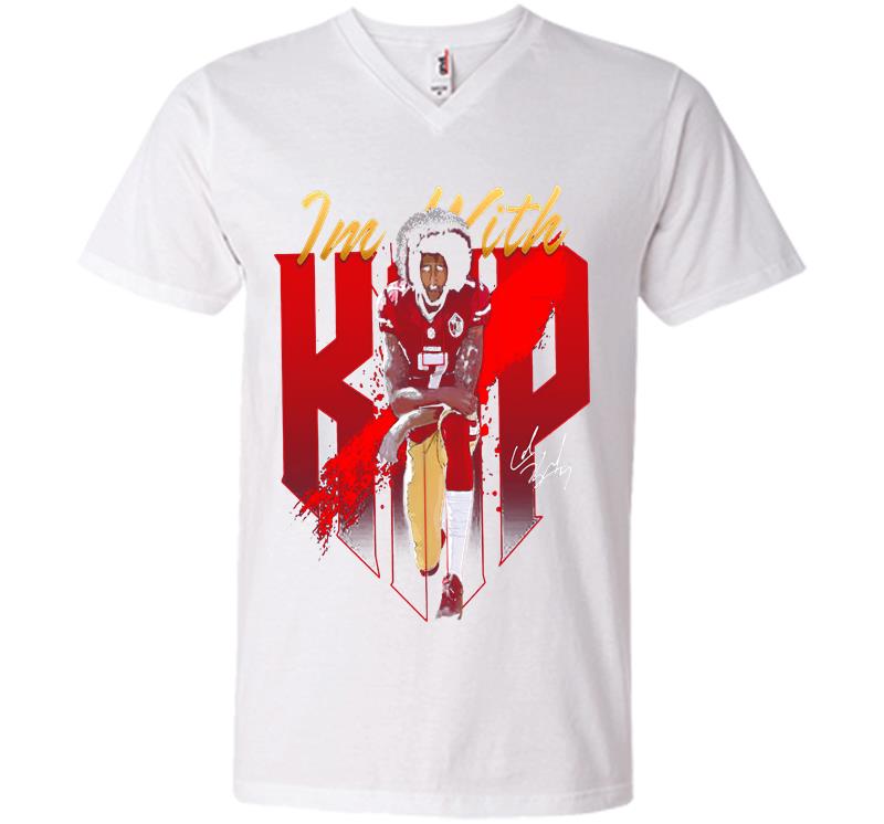 Inktee Store - San Francisco 49Ers Colin Kaepernick Im With Kap Signature V-Neck T-Shirt Image