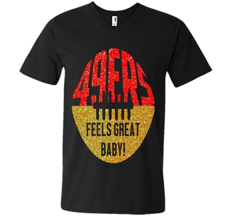 San Francisco 49Ers Feels Great Baby Rugby Ball V-Neck T-Shirt