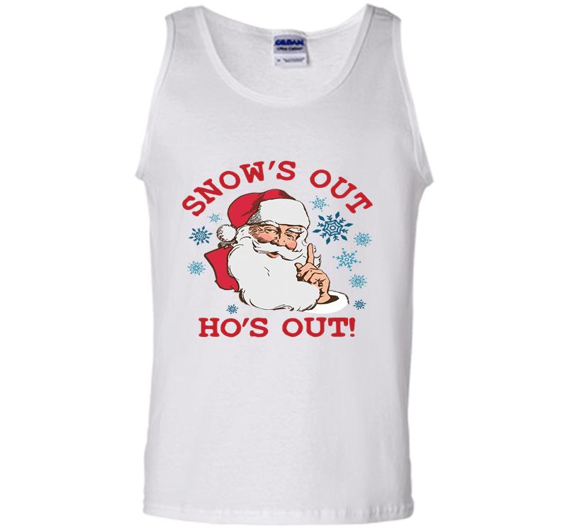 Inktee Store - Santa Claus Snow’s Out Ho’s Out Christmas Mens Tank Top Image