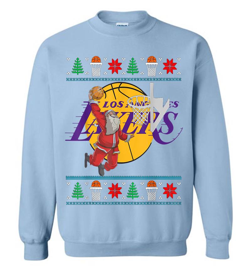 Inktee Store - Santa Ugly Christmas Basketball Los Angeles Laker Sweatshirt Image