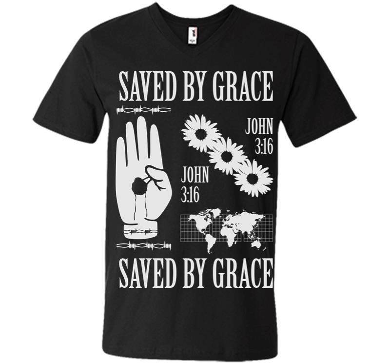 Saved by Grace V-neck T-shirt