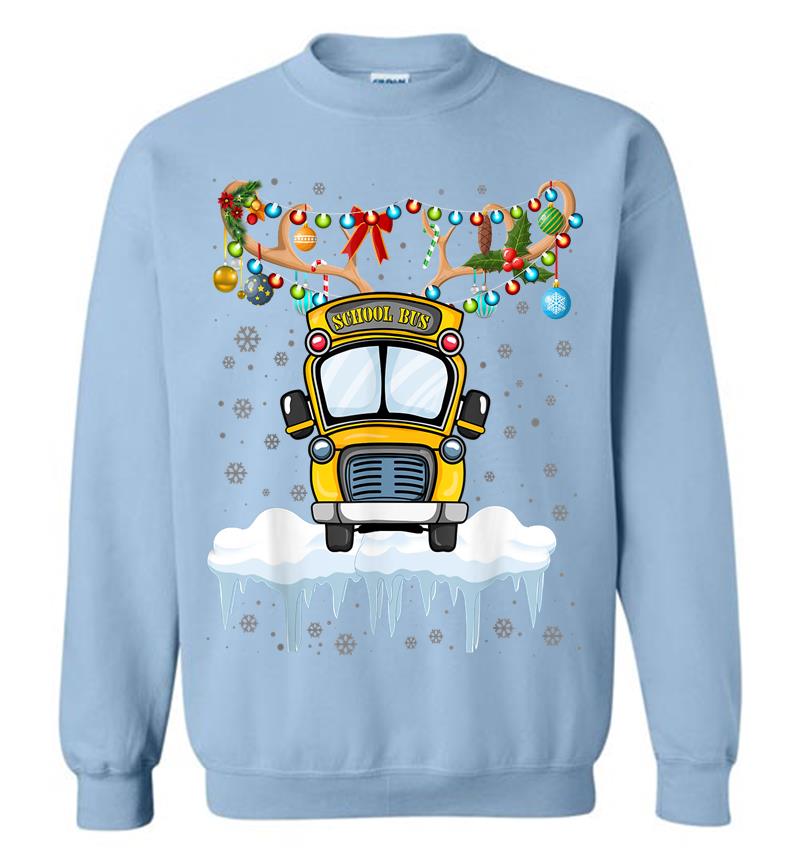 Inktee Store - School Bus Driver Christmas Lights Funny Christmas School Sweatshirt Image