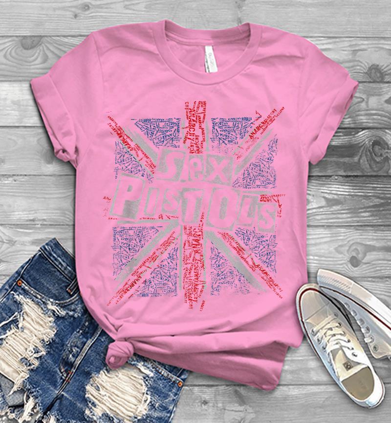 Inktee Store - Sex Pistols Official Union Jack Words Mens T-Shirt Image