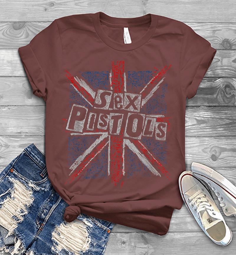 Inktee Store - Sex Pistols Official Union Jack Words Mens T-Shirt Image