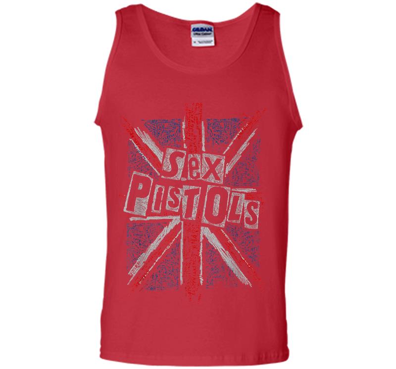 Inktee Store - Sex Pistols Official Union Jack Words Mens Tank Top Image