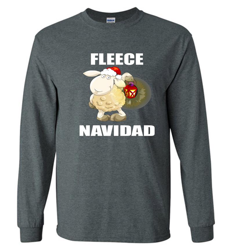 Inktee Store - Shaun The Sheep Santa Fleece Navidad Christmas Long Sleeve T-Shirt Image