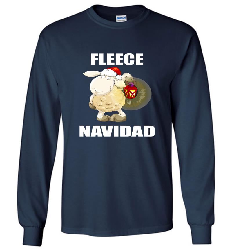 Inktee Store - Shaun The Sheep Santa Fleece Navidad Christmas Long Sleeve T-Shirt Image