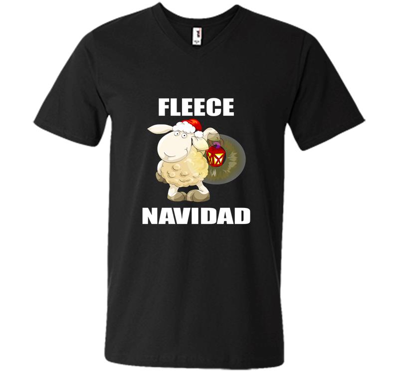 Shaun The Sheep Santa Fleece Navidad Christmas V-Neck T-Shirt